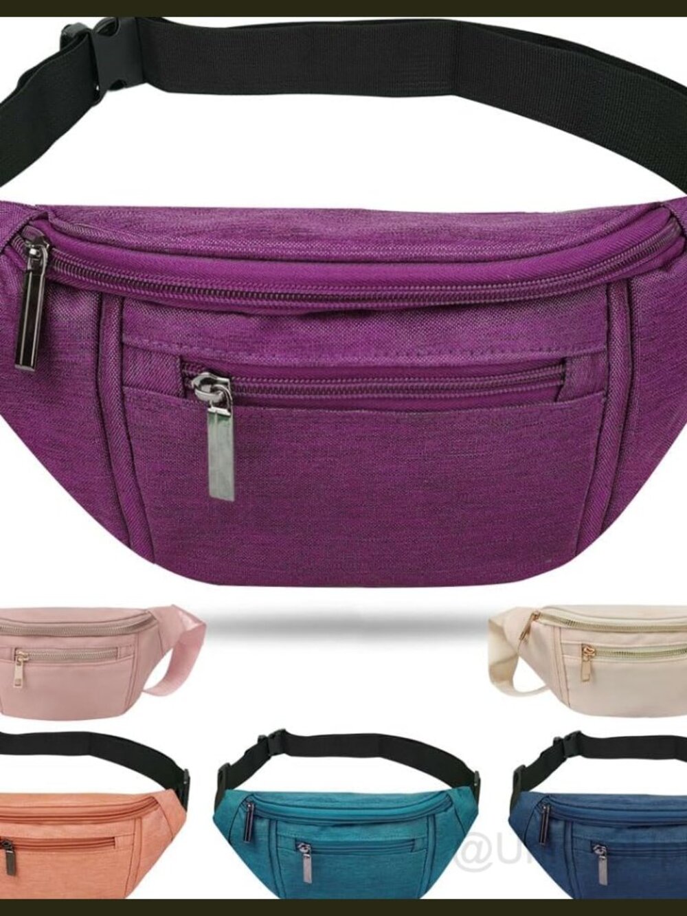 Crossbody Fanny Pack Waist Bag Purse Nylon Adjustable Strap 4 Pockets Travel
